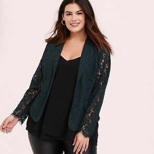 Torrid Green Lace Blazer Size 3